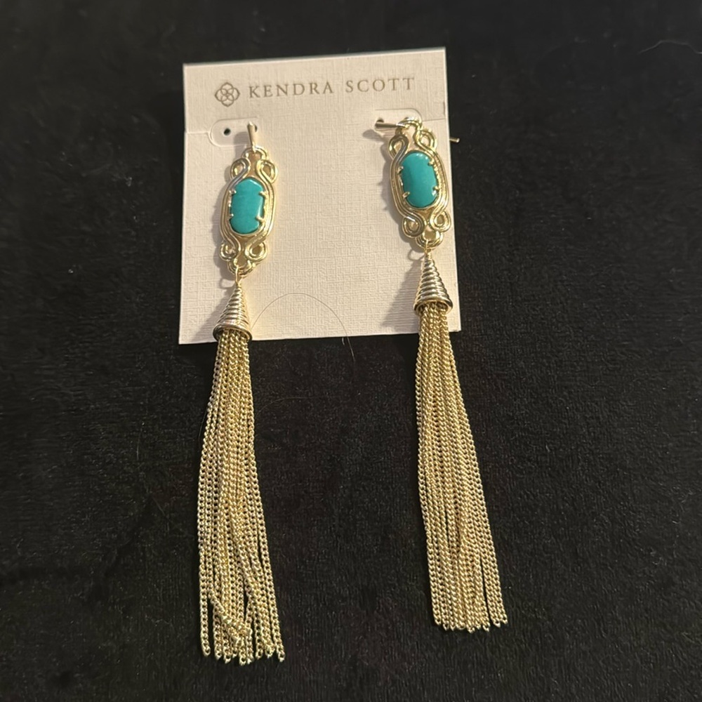 Kendra Scott Erin Gold turquoise earrings